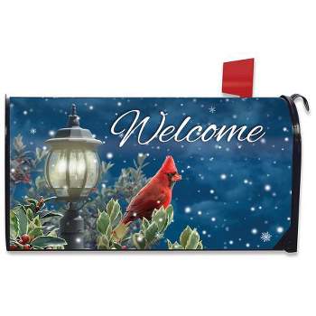 Winter Welcome Pine Tree Fabric Welcome Mailbox Cover Magnetic