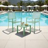 3-Piece Stackable Bistro Set, Modern Metal Patio Furniture with Square Table & Chairs for Indoor & Outdoor, Ideal for Backyard, Balcony and Poolside - 2 of 4