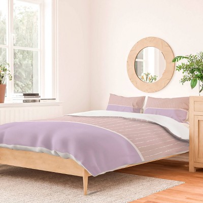 Deny Designs Long Summer Sun Duvet Cover Bedding Set Pink