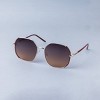 Women's Oversized Butterfly Angular Metal Sunglasses - A New Day™ Brown - 2 of 2