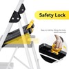 APRILSOUL Folding Ladder 800 lbs Capacity Step Stool with Safety Lock Tool Wide Steps White - 3 of 4