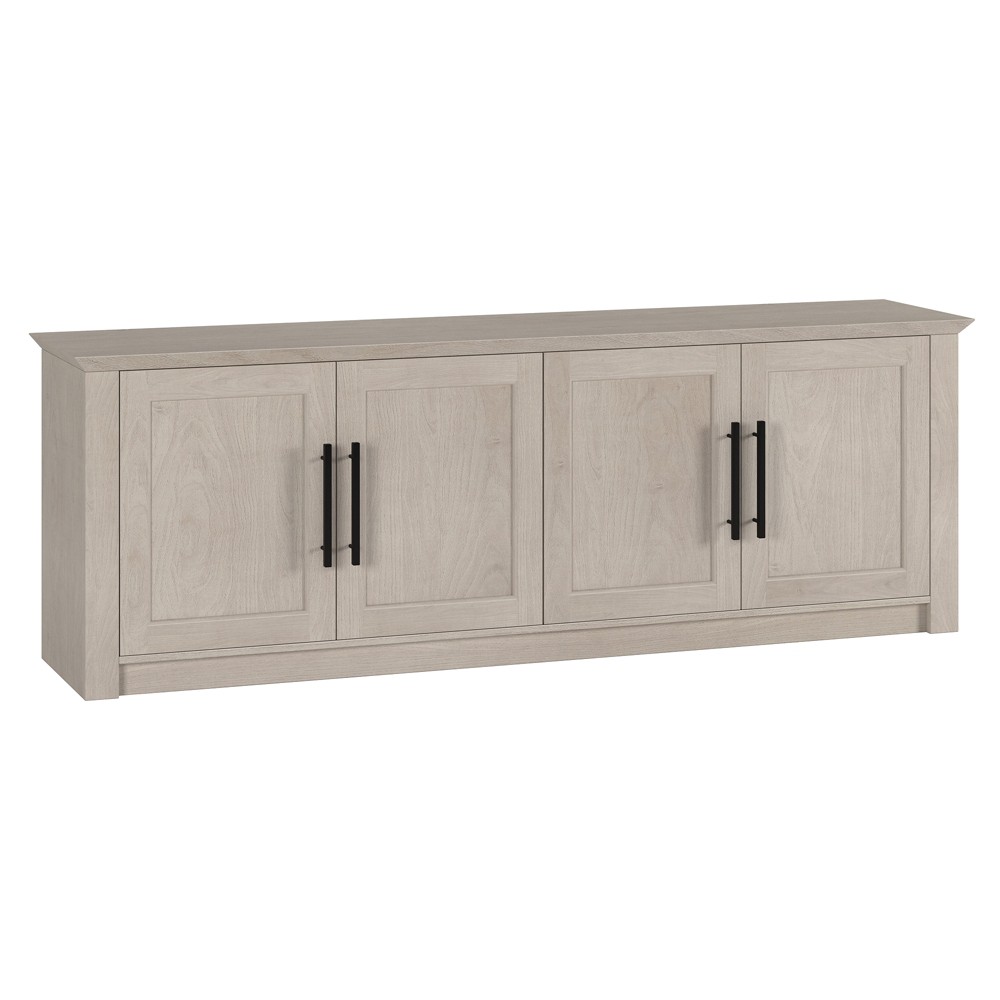 Photos - Display Cabinet / Bookcase Hudson and Canal Brookgate Rectangular TV Stand for TV's up to 78" in Alder White