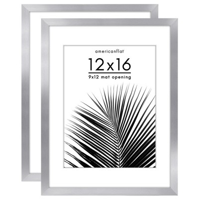 Americanflat 2 Pack of Picture Frames with Mat - Plexiglass Cover