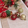 30pc Graceful Ornament Bundle Set, Traditional Red, Green, and Gold Glittered Tree Baubles| OrnamentallyYou - 4 of 4