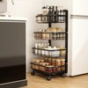 Fortune Candy Adjustable 4 Tier Metal Storage Cart with Wheels, Lockable Rolling Organizer for Kitchen, Pantry, Bathroom, or Office - 2 of 4