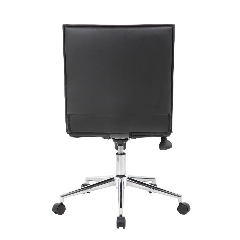 Armless Task Chair Black Vinyl - Boss Office Products, 6 of 9