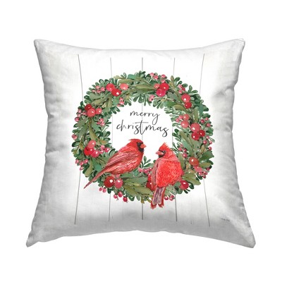 Stupell Industries Merry Christmas Cardinal Wreath