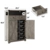 5-Tier Shoe Storage Cabinet with Adjustable Shelves, Wooden Shoe Rack Organizer, Grey - 2 of 4