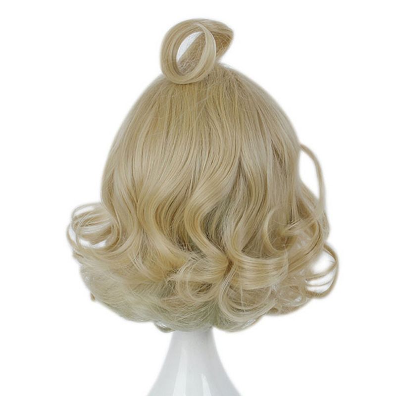 Unique Bargains Women's Wigs 12" Gold Tone with Wig Cap Synthetic Fibre, 4 of 7