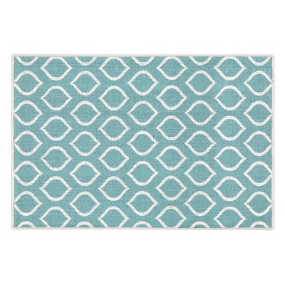 SUSSEXHOME 18 in. x 24 in. Gray-Teal Super-Absorbent Washable