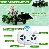Ride on Toy Tractor, 12V Ride on Bulldozer with Detachable Trailer, Kids Electric Vehicles with Remote Control, Bucket, Horn, Lights, Music, Green - 3 of 4