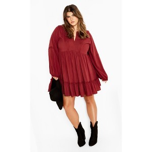 Women's Plus Size Alinda Mini Dress - shiraz | CITY CHIC - 1 of 4