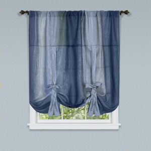 GoodGram Ombre Crushed Satin Sheer Single Window Curtains & Valances - 1 of 4
