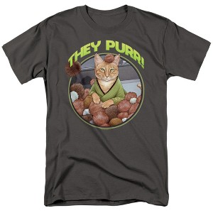 Star Trekthe Purr Adult T-Shirt Charcoal - 1 of 4