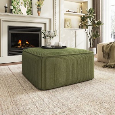 CAVINAS Modern Faux Leather Ottoman Bench, Upholstered Ottoman Foot Rest, Rectangular Bedroom End Bench, Work as End Table and Ottoman