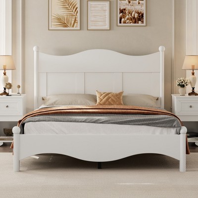 3-Pieces Bedroom Dresser Night Stand Set, 6-Drawer Dresser and 2 Nightstands with Metal Handles, Elegant Design and Retro Style,White