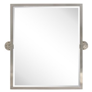 TEHOME Blakley Rectangular Metal Framed Pivot Wall Mounted Bathroom Vanity Mirror - 1 of 4