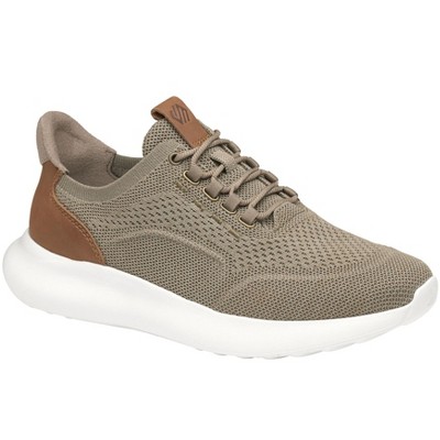 Johnston & Murphy Men’s Amherst 2.0 Knit Plain Toe Dress Casual Shoe, Taupe Heathered Knit, Size 16