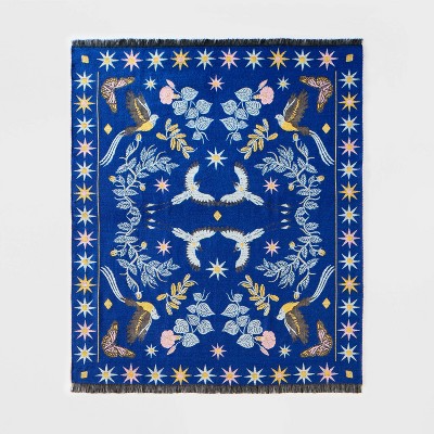 Latino Heritage Month Patterned Throw Blanket Blue