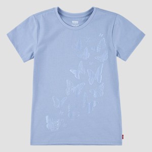 Levi's® Girls' Short Sleeve 'Butterfly' Graphic T-Shirt - Light Blue - 1 of 4