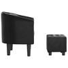 vidaXL Modern Tub Chair with Footstool in Elegant Black Faux Leather - Comfort Enhanced with Padded Seat and Backrest for Living Room - 4 of 4