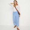 Lands' End Women's High Rise Pull On Drawstring Linen Wide Leg Crop Pants - 4 of 4