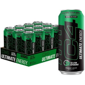 C4 Ultimate, Electric Sour Apple - 16 Oz Can (Pack of 12) - 1 of 4