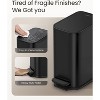 Black Bathroom Trash Can, 1.3 Gallon Small Garbage Can with Lid, Metal Slim Trash Bin with Foot Pedal, Waste Basket - 3 of 4