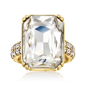 Ross-Simons 14kt Yellow Gold-Plated Ring With Simulated White Gemstones and .81 ct. t.w. Czs - 1 of 4