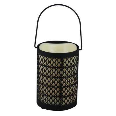 Melrose 12" Black Opulent Battery Operated Indoor LED Candle Lantern with Timer