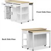 52" Kitchen Island Cart, Rolling Kitchen Island on Wheels with Extendable Dining Table, Kitchen Storage Island with 2 Drawers for Dining Room - 3 of 4