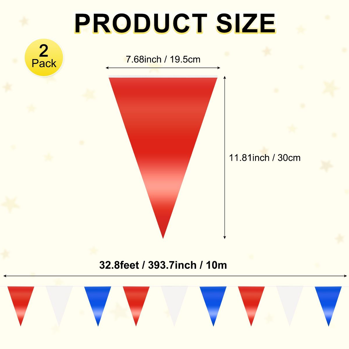 Unique Bargains Plastic Fade Resistant Durable Lightweight Party Banners Red 4 Pcs - thumbnail 9