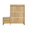 MAYEERTY Shoe Storage Cabinet Rattan with 2 Flip Drawers a Storage Drawer and a Bench for Entryway and Hallway Light Brown - 4 of 4