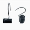 Home Mart Goods 12 Piece Set - Cylinder Black Button Heavy Duty Shower Curtain Hooks Rings Rustproof Metal - 3 of 4