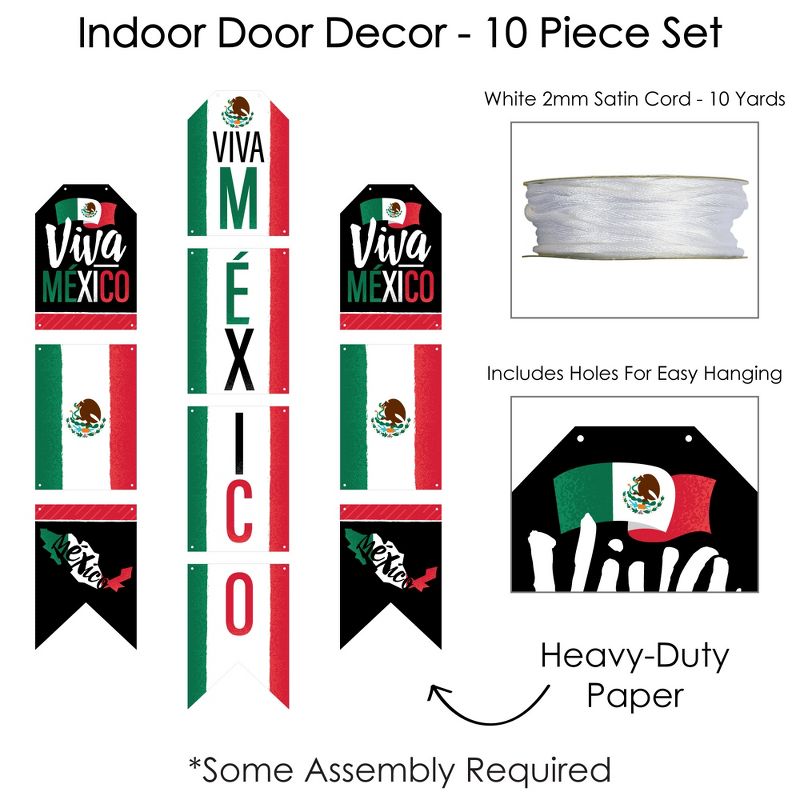 Big Dot of Happiness Viva Mexico - Hanging Vertical Paper Door Banners - Mexican Independence Day Party Wall Decoration Kit - Indoor Door Decor, 5 of 8