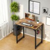 Sevobal Desks Game Computer Desk With Metal Frame And Wooden Tabletop, Home Office Modern Simple Style PC Table, Brown, 40"*19.7"*29.8" - 2 of 4