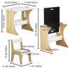 Kids Montessori Weaning Table and Chair Set, Wooden Toddler Table and Chair Set Kids Activity Table Step Stools - 4 of 4