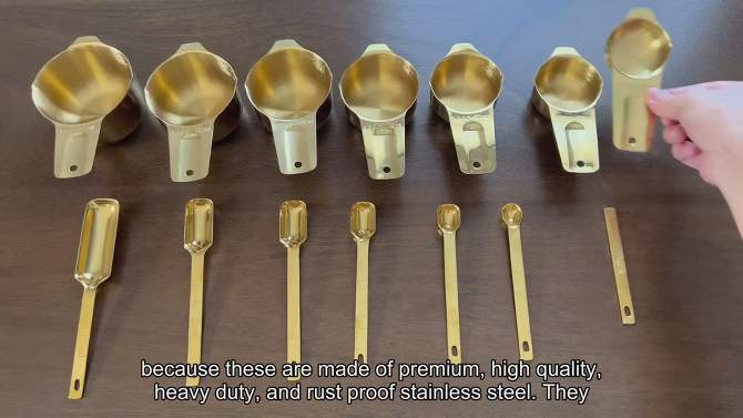 2LB Depot Measuring Cups & Spoons Set - 14 Pieces - Gold, 2 of 7, play video