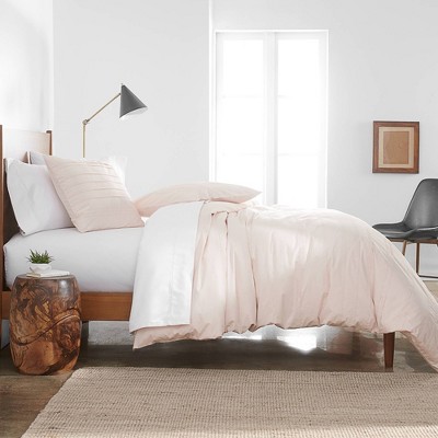 3pc King Pleated Duvet Set Blush Pink - Simply Put