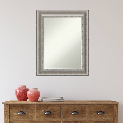 Parlor Silver Rectangular Beveled Bathroom Vanity Mirror