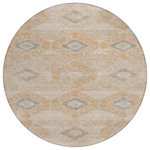 Copper And Gray Aztec Washable Indoor Outdoor Area Rug - 1 of 4