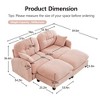 DOMETOUR Cloud Sectional Couch with 2 Ottoman, Beige Chenille Fabric Sofa, Tufted Backrest, Soft Pillows, High-Density Foam, Easy Assembly - 4 of 4