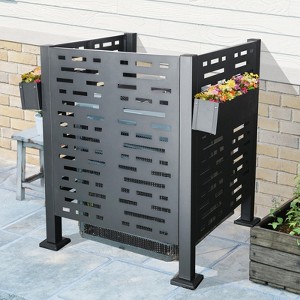 DOMETOUR 3ftx3ft Air Conditioner Fence for Outdoor Units, Metal Privacy Fence Cover, Perfect to Conceal Air Conditioning Units - 1 of 4
