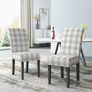 Okak Modern Style Wooden High Back Dining Chairs for Kitchen Dining Room,Upholstered Fabric Seating Dining Chair Set of 2 - 1 of 4