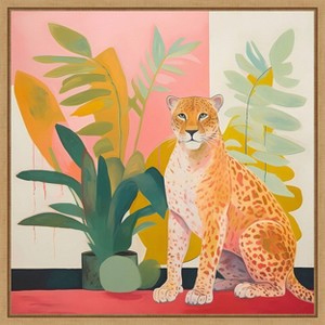 Amanti Art Pet Cheetah I by Walker Noble Framed Canvas Wall Art - 1 of 4