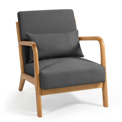 NicBex Linen Accent Chair,Upholstered Living Room Chairs with High Backrest,Mid-Century Modern Armchair,Accent Chairs for Living Room