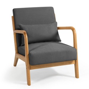NicBex Linen Accent Chair,Upholstered Living Room Chairs with High Backrest,Mid-Century Modern Armchair,Accent Chairs for Living Room - 1 of 4