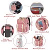 Itopfox Pink Diaper Backpack for Women with Insulated Pockets, USB Charging Port, RFID Anti-Theft Pocket, Stroller Straps, and Waterproof Fabric - 3 of 4