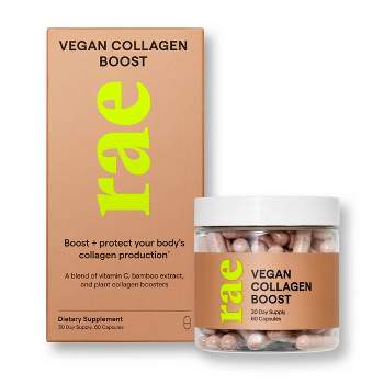 Rae Vegan Collagen Boost Dietary Supplement Capsules for Natural Collagen Production - 60ct