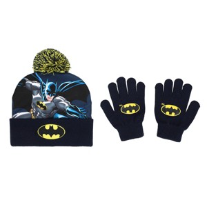 Batman Classic Bat Signal Youth Beanie and Gloves Set - 1 of 4